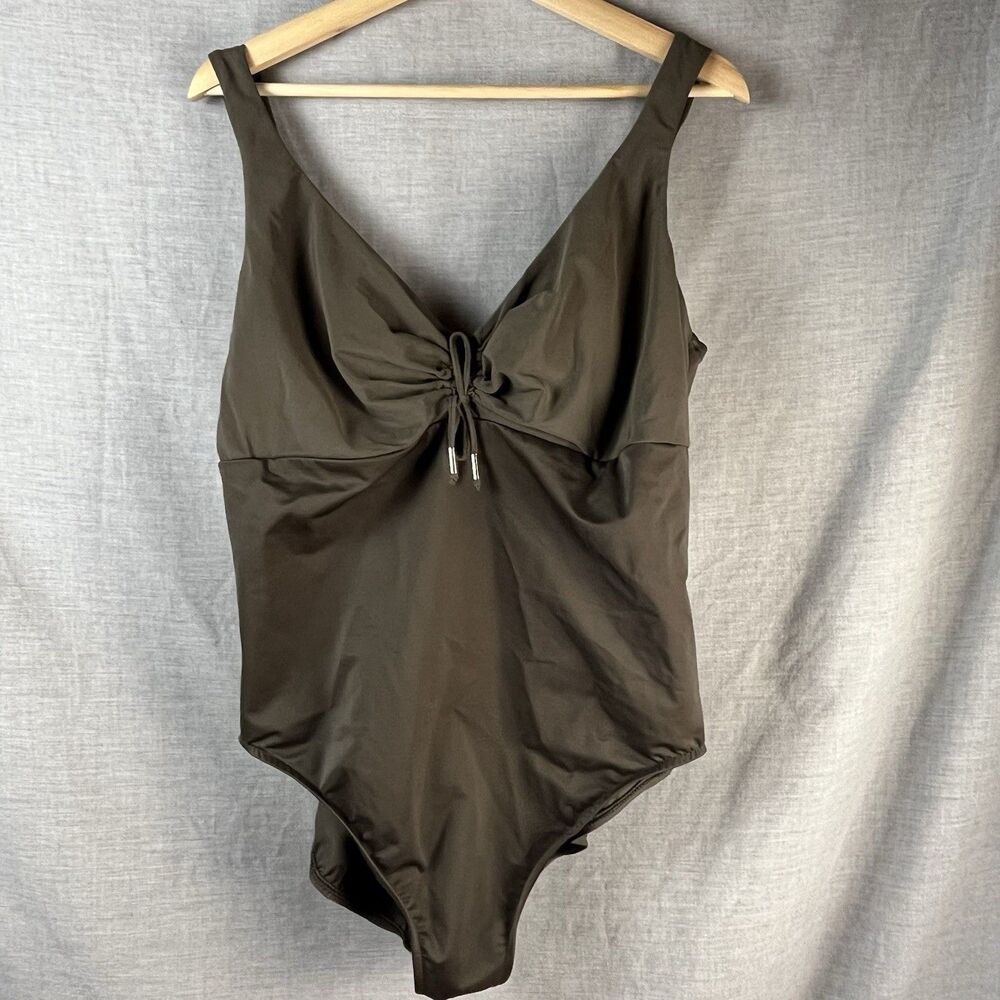 Miraclesuit Tummy Control Swim Suit Women’s 24W Olive Green One Piece Ruching